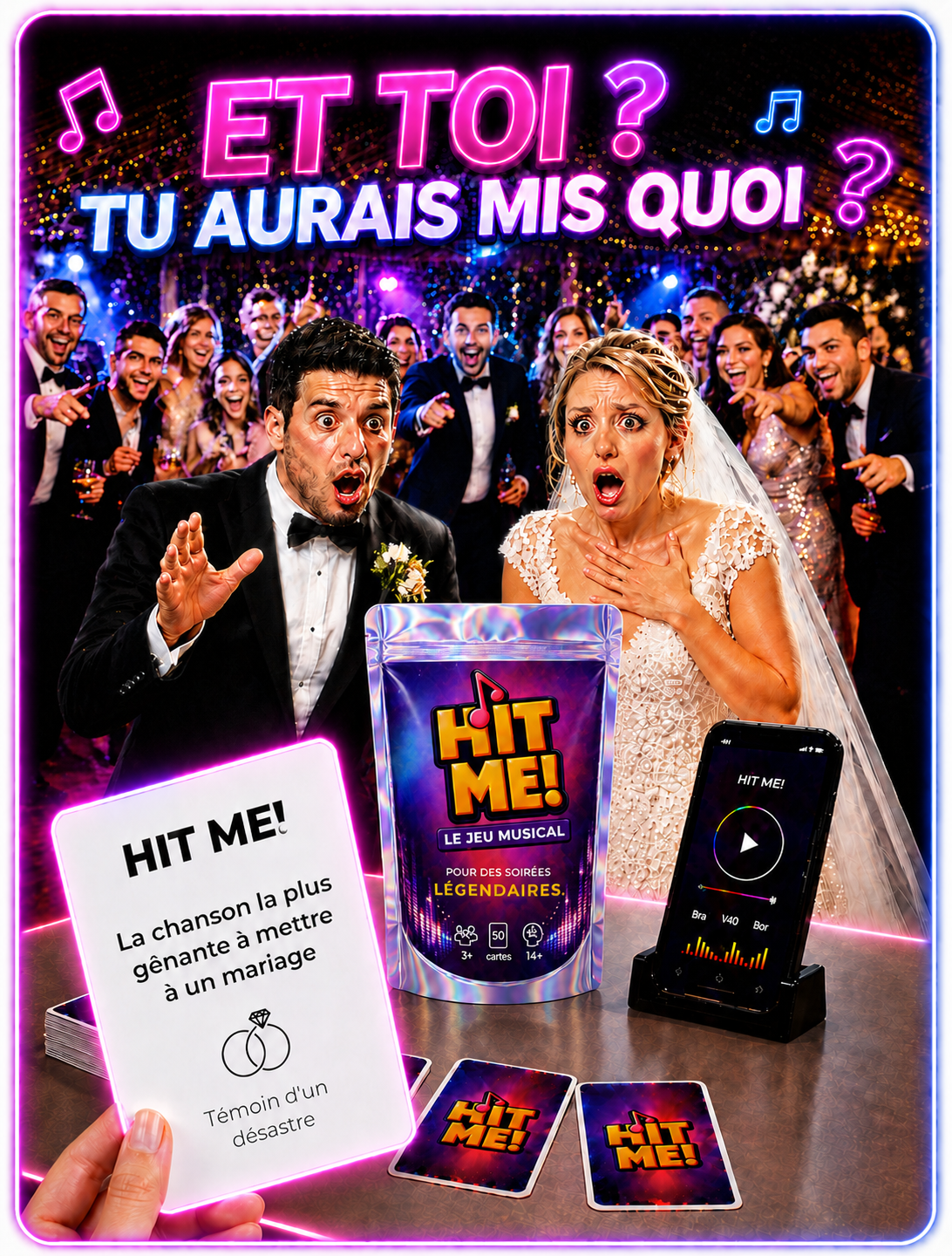 Réactions de joueurs découvrant une carte du jeu HIT ME